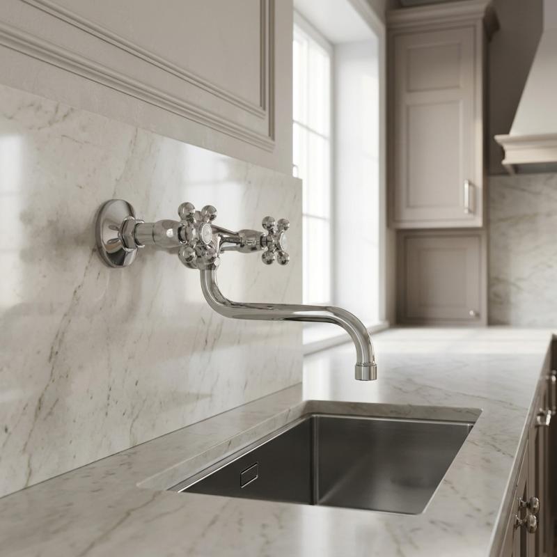 AquaTrimo Vivaldi klassieke keuken muurkraan chroom 21VV7068CM